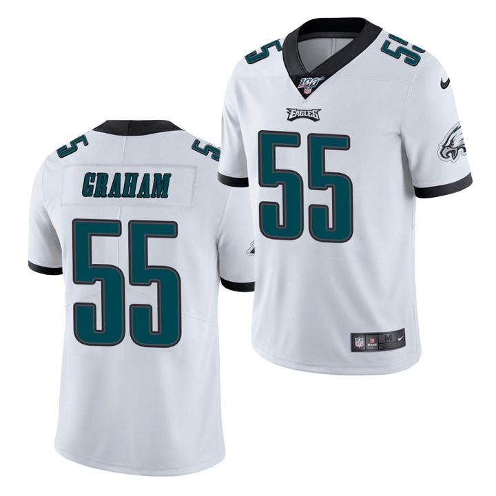 Men Philadelphia Eagles 55 Brandon Graham Nike White 100th Vapor Limited NFL Jersey